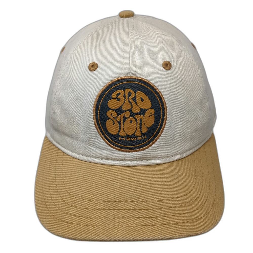 Pukka 3rd Stone Hawaii Snapback Hat Beige One Size Cotton Two Tone Gold Surf